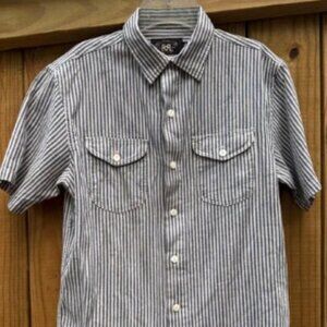 RRL Double RL Ralph Lauren Mens Striped Short Sleeve Button Down Shirt - XS